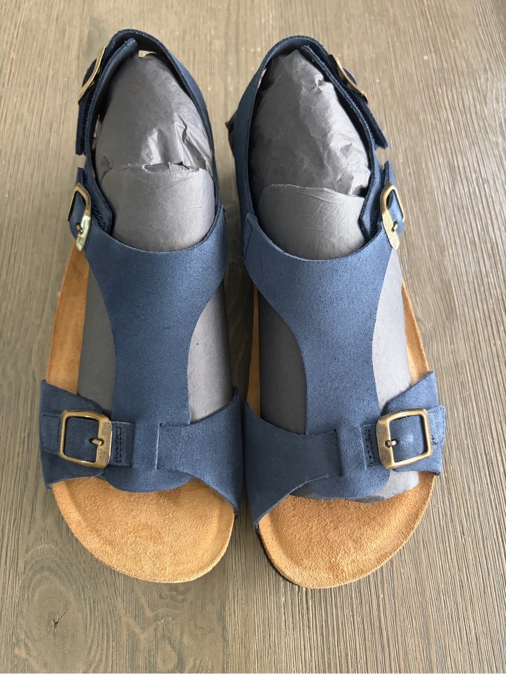 Brand New with Box Taos Navy Suede MVP Sandals Size US 9